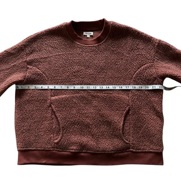 Madewell Polartec Fleece Crewneck Sweatshirt Medium Sweet Dahlia Thick Warm - Picture 4 of 8